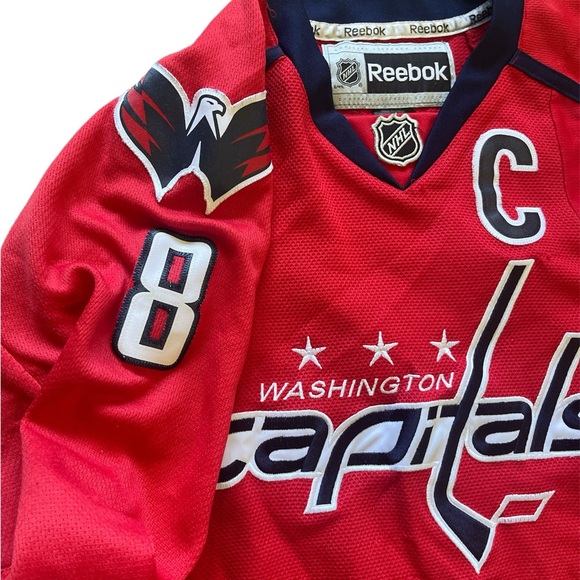 ALEXANDER OVECHKIN Washington Capitals NHL Reebok Hockey Jersey Boys Youth S/M - Picture 2 of 3